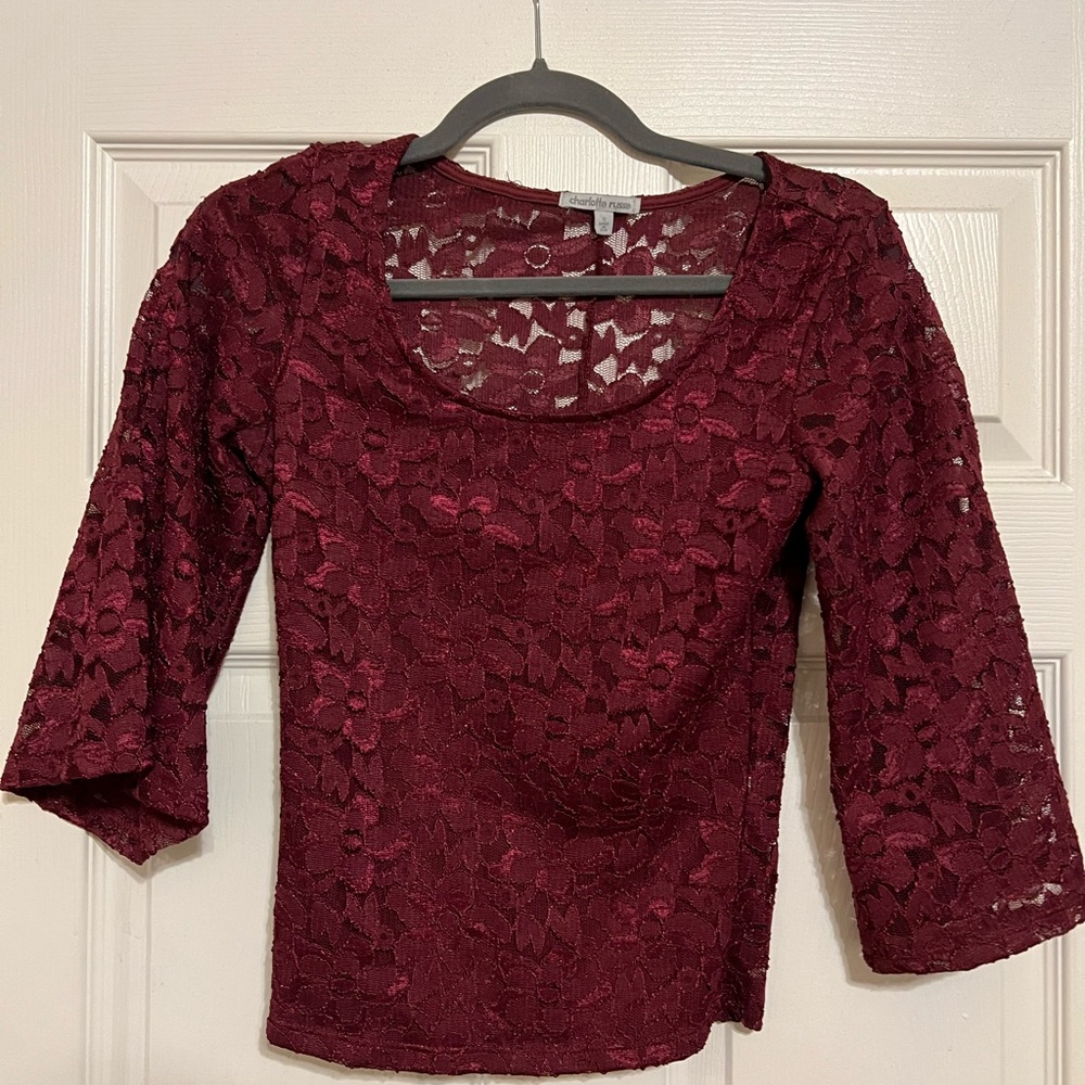Maroon Lace Blouse